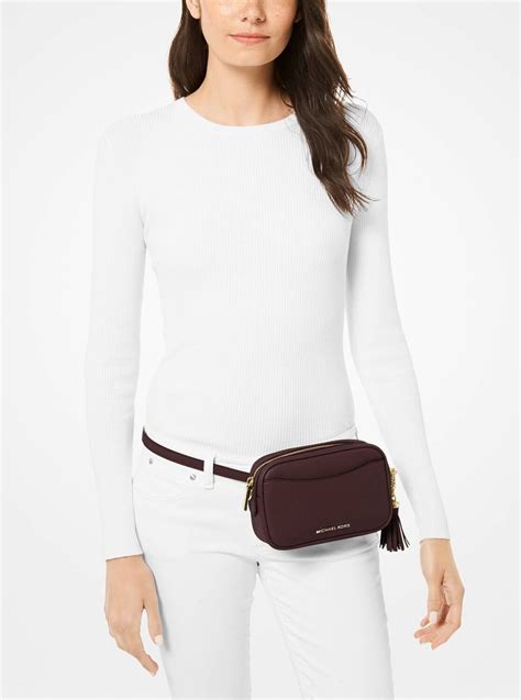 michael kors round pebble leather fanny pack|Jet Set Small Pebbled Leather Belt Bag .